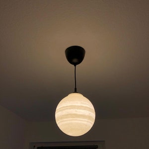 Jupiter Pendant Lamp 205 mm – 3D-printed pendant light | Fully functional ceiling lamp made of PLA with E27 socket and LED for living room, children's room image 7