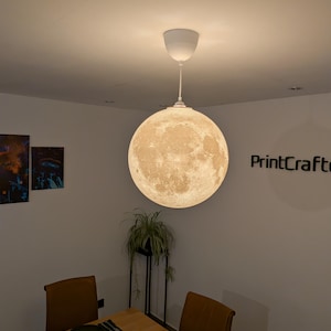 Lampada a sospensione Moon 20, 30, 40 cm con rilievo a cratere | Set LED o paralume | Soggiorno, Camera dei bambini