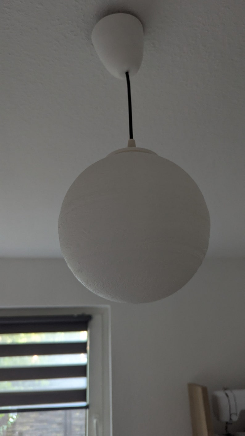 Jupiter Pendant Lamp 205 mm – 3D-printed pendant light | Fully functional ceiling lamp made of PLA with E27 socket and LED for living room, children's room image 2
