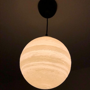 Jupiter Pendant Lamp 205 mm – 3D-printed pendant light | Fully functional ceiling lamp made of PLA with E27 socket and LED for living room, children's room image 5
