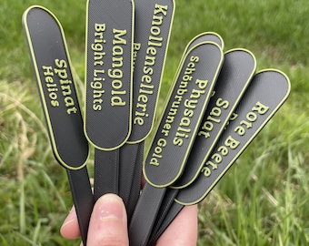 Etichette personalizzate per piante in ASA | Resistenti alle intemperie e ai raggi UV | Etichette da giardino con nomi per aiuole rialzate, erbe aromatiche e ortaggi
