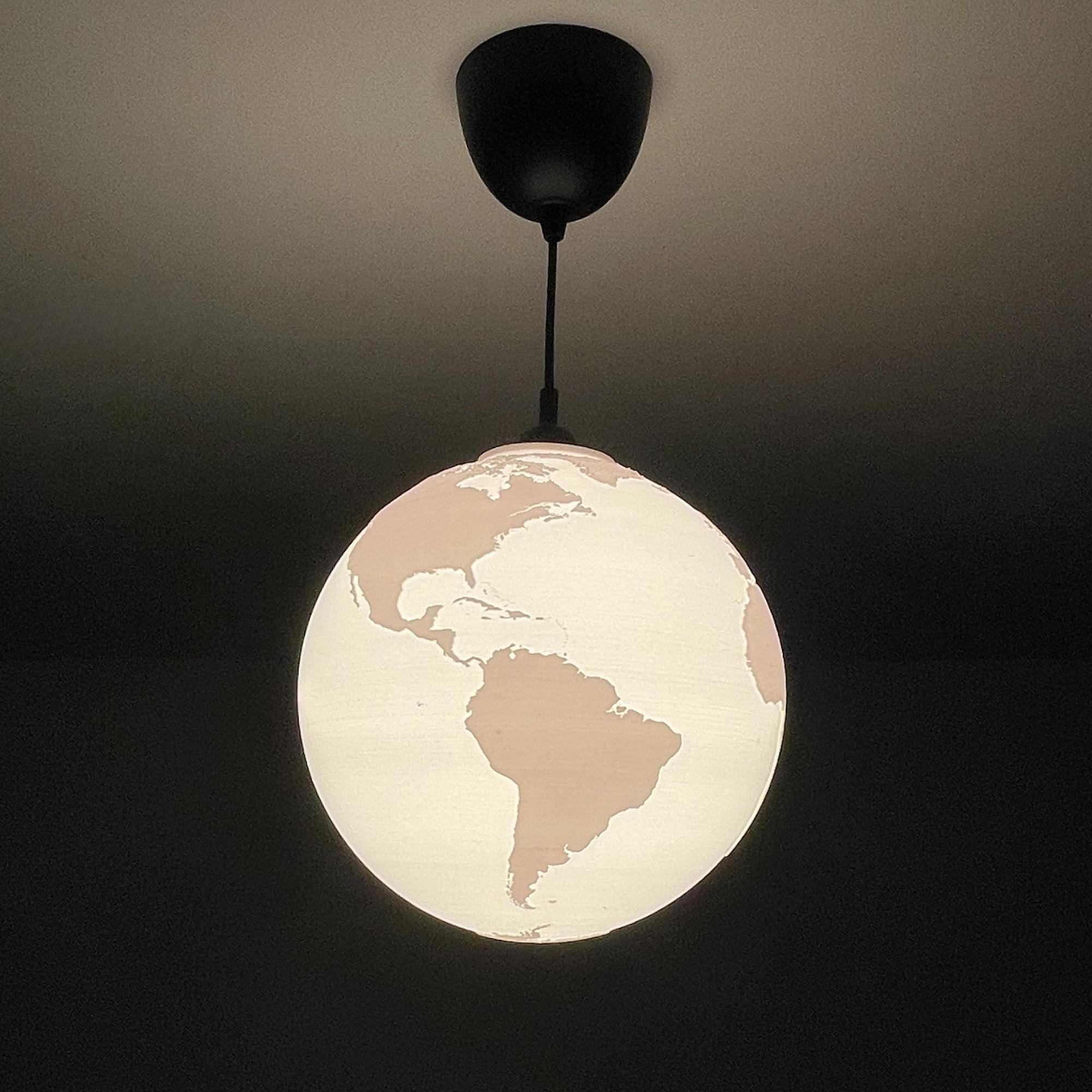 Planet Earth Pendant Lamp Ø 300 Mm – 3d-printed Planet Lamp Made