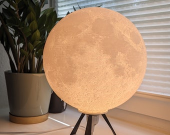 Moon lamp tripod - 300 mm diameter - E27 socket - 3D printing - Including bulb
