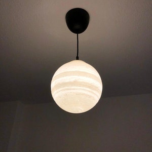 Jupiter Pendant Lamp 205 mm – 3D-printed pendant light | Fully functional ceiling lamp made of PLA with E27 socket and LED for living room, children's room image 6