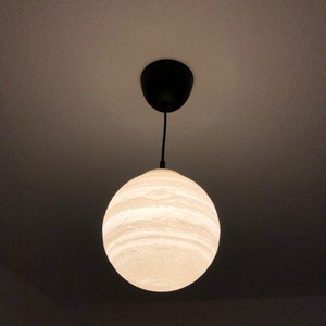 Jupiter Pendant Lamp 205 mm – 3D-printed pendant light | Fully functional ceiling lamp made of PLA with E27 socket and LED for living room, children's room image 3