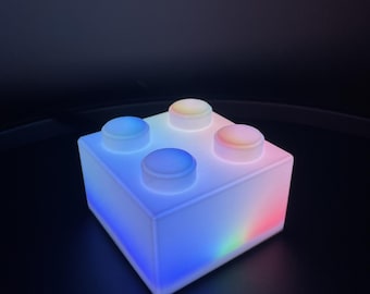 LED RGB Pixel Würfel im Klemmbaustein-Stil – 3D-gedruckte Matrix Lampe