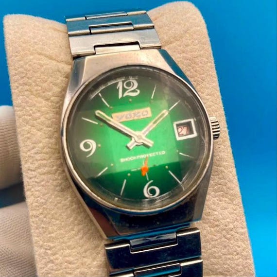 dress watch green dial Vintage Yoko Mechanical – 1970s Retro Style Tunic