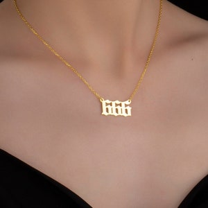 Angel Number Necklace - Personalized Number Necklace - Year Necklace - Date Necklace - Sport Number Year Necklace - Gothic Necklace