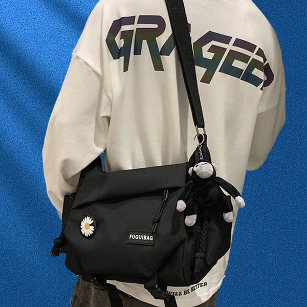 Crossbody Tragetasche, Nylontasche mit großer Kapazität, stilvolle Schultertasche, Messenger Bag, Arbeitstasche, einfache Freizeit wasserdichter Rucksack