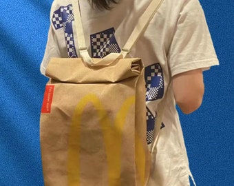 mochila, McDonald's, regalo para ella, bolso de piel de vaca, diseño único, regalo, mochila McDonald's