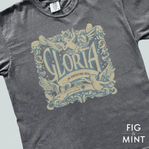 Gloria Vintage Angel Shirt, Retro Christian T-Shirt, Christianity Washed Vintage Angel Tee, Angel Wings TShirt, Angelic Oversized Tee, Baggy
