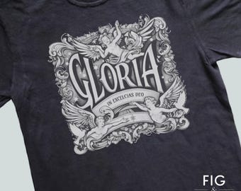 Gloria Vintage Angel Shirt, Retro Christian T-Shirt, Christianity Washed Vintage Angel Tee, Angel Wings TShirt, Angelic Oversized Tee, Baggy