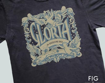 Gloria Vintage Angel Shirt, Retro Christian T-Shirt, Christianity Washed Vintage Angel Tee, Angel Wings TShirt, Angelic Oversized Tee, Baggy