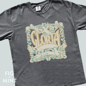 Gloria Vintage Angel Shirt, Retro Christian T-Shirt, Christianity Washed Vintage Angel Tee, Angel Wings TShirt, Angelic Oversized Tee, Baggy