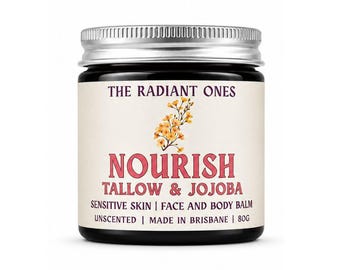 NOURISH UNSCENTED Tallow & Jojoba Balm from Australian Farms, natural and chemical free, handmade