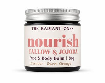 NOURISH SCENTED Balm: Tallow and Jojoba Skin Moisturiser with Lavender and Wild Orange