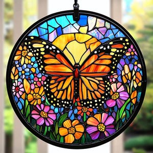 Schmetterling Glasmalerei Sonnenfänger: Fensterschmuck aus Acryl