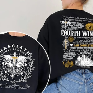 Basgiath War College 2-Sided Sweatshirt, Fourth Wing Comfort colors Shirts, The Empyrean Series, Violet Sorrengail Fantasy Book, Fourth Wing