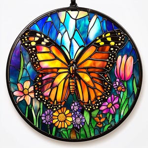 Schmetterling Suncatcher: Glasmalerei Acrylmalerei