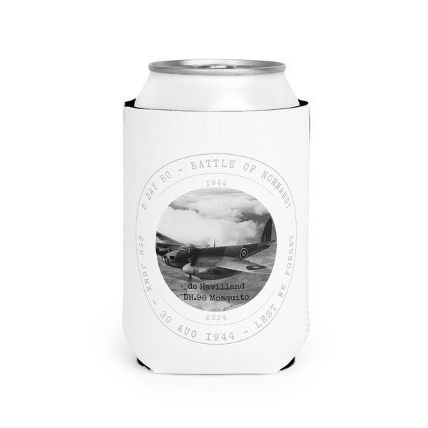 Mosquito Beer Cooler Sleeve raise a toast to the veterans Limited Edition D Day 80 WW2 Vintage de havilland Mosi RAF RCAF