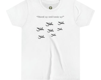 T-shirt à manches courtes pour enfants, parachutiste, style WW2