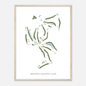 Wayzata Country Club, Minnesota - Modern Watercolor Map | Golfer Gift, Golf Wall Art, Golf Poster Print, Course Layout