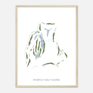 Rivercut Golf Club, Missouri - Moderne Aquarell Landkarte | Golfer Geschenk, Golf Wandkunst, Golf Poster Druck, Platz Layout