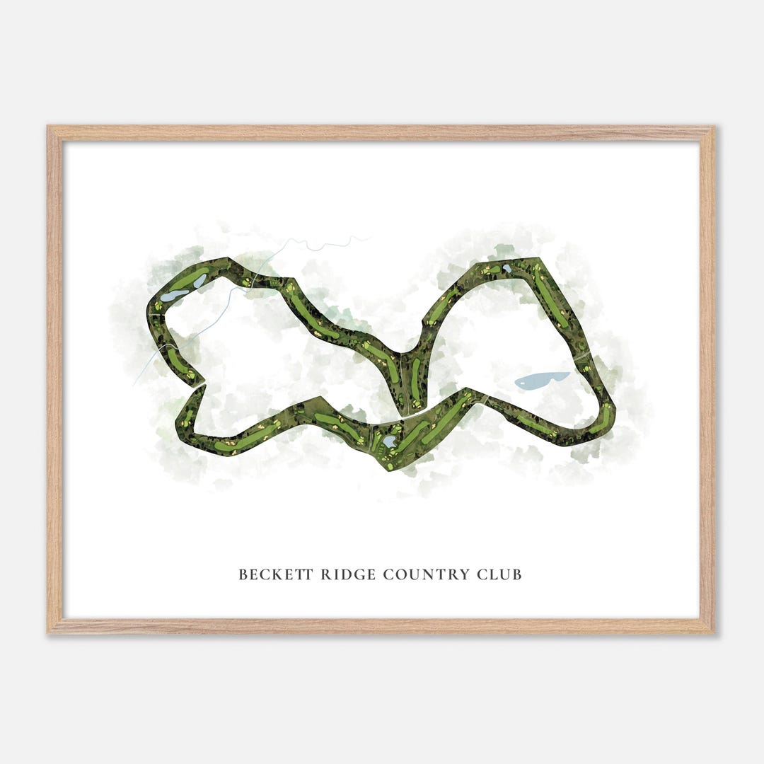 Beckett Ridge Country Club, Ohio - Classic Watercolor Map | Golfer Gift ...