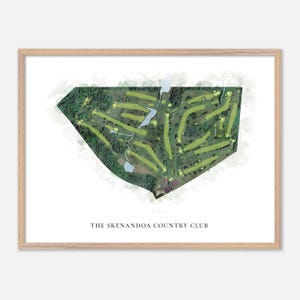 The Skenandoa Country Club a Clinton, New York - Mappa classica ad acquerello / Regalo per golfisti, Arte murale per golf, Stampa poster per golf, Layout del campo