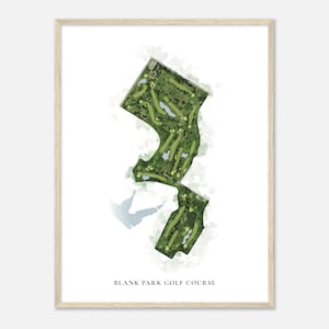 Blank Park Golf Course, Iowa - Classic Watercolor Map | Golfer Gift, Golf Wall Art, Golf Poster Print, Course Layout