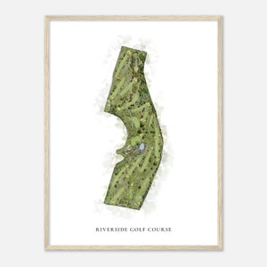 Riverside Golf Course, Texas - Classic Watercolor Map | Golfer Gift, Golf Wall Art, Golf Poster Print, Course Layout