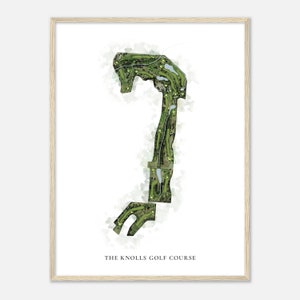 The Knolls Golf Course, Nebraska - Classic Watercolor Map | Golfer Gift, Golf Wall Art, Golf Poster Print, Course Layout