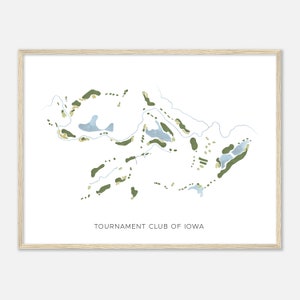 Tournament Club of Iowa, Iowa - Modern Watercolor Map | Golfer Gift, Golf Wall Art, Golf Poster Print, Course Layout