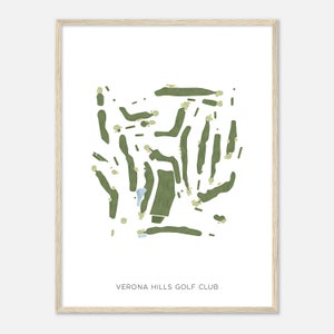 VERONA HILLS GOLF CLUB CLUB CAU - Moderne Aquarell Landkarte | Golfer Geschenk, Golf Wandkunst, Golf Poster Druck, Platz Layout