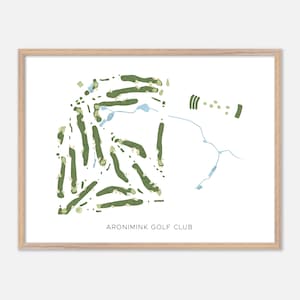 Aronimink Golf Club in Wyola, Pennsylvania - Moderne Aquarell Landkarte | Golfer Geschenk, Golf Wandkunst, Golf Poster Druck, Platz Layout