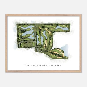 The Lakes Map in Vero Beach, Florida - Klassische Aquarell Karte | Golfer Geschenk, Golf Wandkunst, Golf Poster Druck