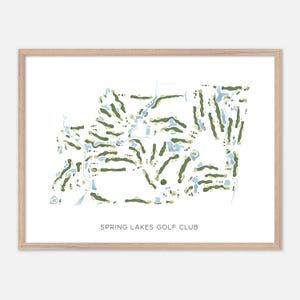 Club de golf de Spring Lakes à Whitchurch-Stouffville, Canada - Carte aquarelle moderne | Cadeau de golfeur, oeuvre d'art murale de golf, impression d'affiche de golf