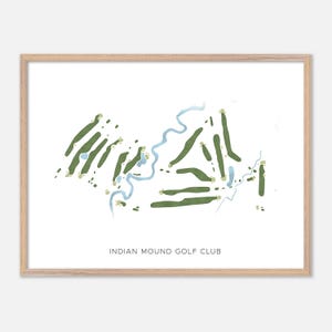Indian Mound Golf Club in Ossipee, New Hampshire: moderne aquarelkaart | Golfcadeau, golfmuurkunst, golfposterprint, baanindeling
