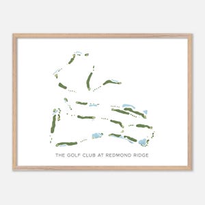 Der Golf Club Am Redmond Ridge in Redmond, Washington - Moderne Aquarell Landkarte | Golfer Geschenk, Golf Wandkunst, Golf Poster Druck