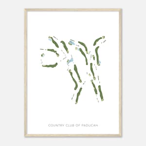 Country Club of Paducah, Kentucky - Modern Watercolor Map | Golfer Gift, Golf Wall Art, Golf Poster Print, Course Layout