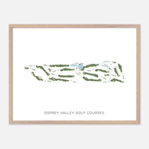 Osprey Valley-golfbanen in , Canada: moderne aquarelkaart | Golfcadeau, golfmuurkunst, golfposterprint, baanindeling