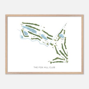 Der Fox Hill Club in Longmont, Colorado - Moderne Aquarell Landkarte | Golfer Geschenk, Golf Wandkunst, Golf Poster Druck, Platz Layout