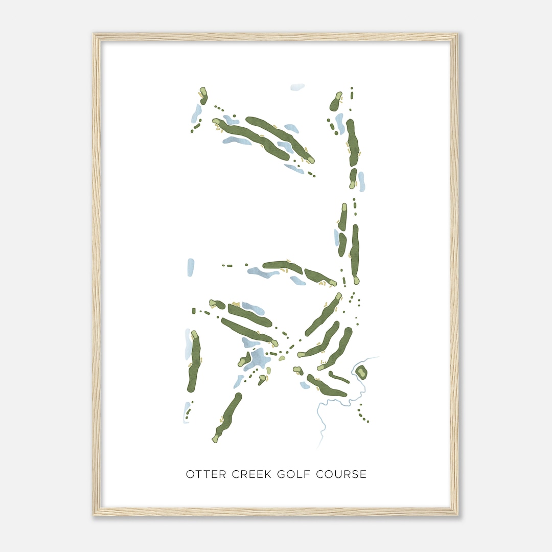 Otter Creek Golf Course, Iowa Modern Watercolor Map Golfer Gift, Golf