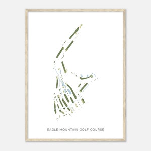 Eagle Mountain Golf Course, Utah - Moderne aquarelkaart | Golfer cadeau, golf kunst aan de muur, golf poster print, baanindeling