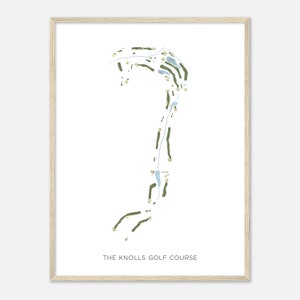 The Knolls Golf Course, Nebraska - Modern Watercolor Map | Golfer Gift, Golf Wall Art, Golf Poster Print, Course Layout