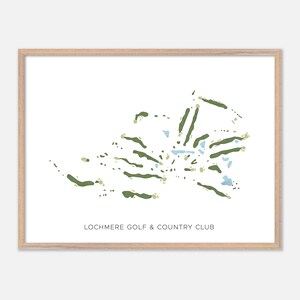 Lochmere Golf & Country Club a Tilton, New Hampshire - Mappa moderna ad acquerello / Regalo per golfisti, Arte murale per golf, Stampa poster per golf