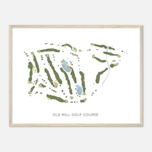 Old Mill Golf Club, Utah - Moderne Aquarell Landkarte | Golfer Geschenk, Golf Wandkunst, Golf Poster Druck, Platz Layout