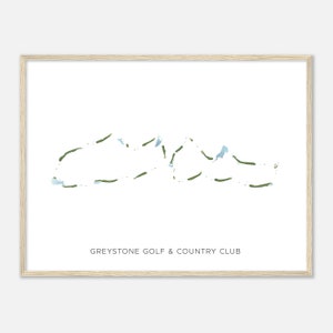 Greystone Golf & Country Club, Alabama - moderne aquarelkaart | Golfer cadeau, golf kunst aan de muur, golf poster print, baanindeling