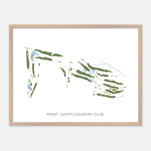 Point Judith Country Club a Narragansett, Rhode Island - Mappa moderna ad acquerello / Regalo per golfisti, Arte murale per golf, Stampa poster per golf
