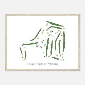De golfclub in Windham, Connecticut - moderne aquarelkaart | Golfer cadeau, golf kunst aan de muur, golf poster print, baanindeling